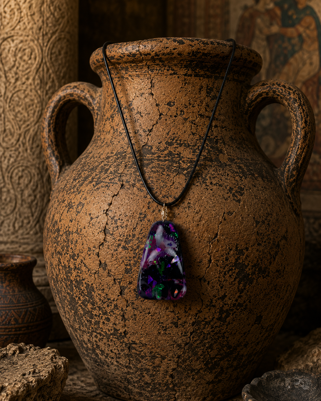 Bright and shimmering with vibrant flashes of color Necklace