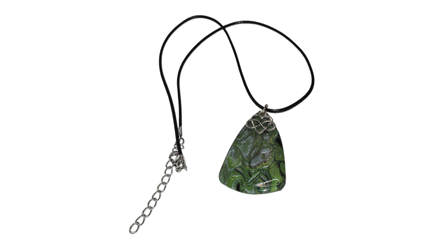 Light green and silver with cute charm Necklace