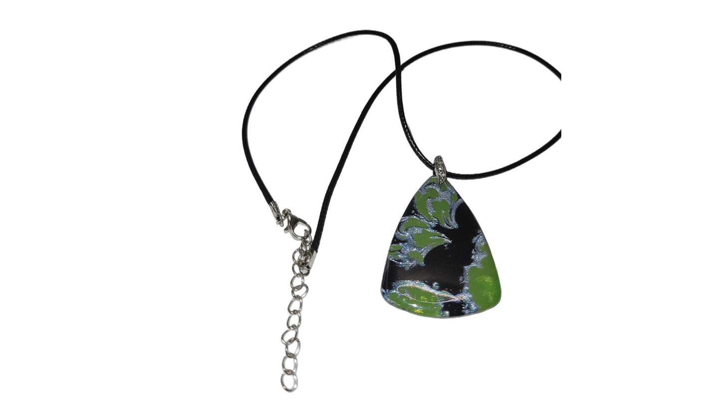 Silver and light green Necklace