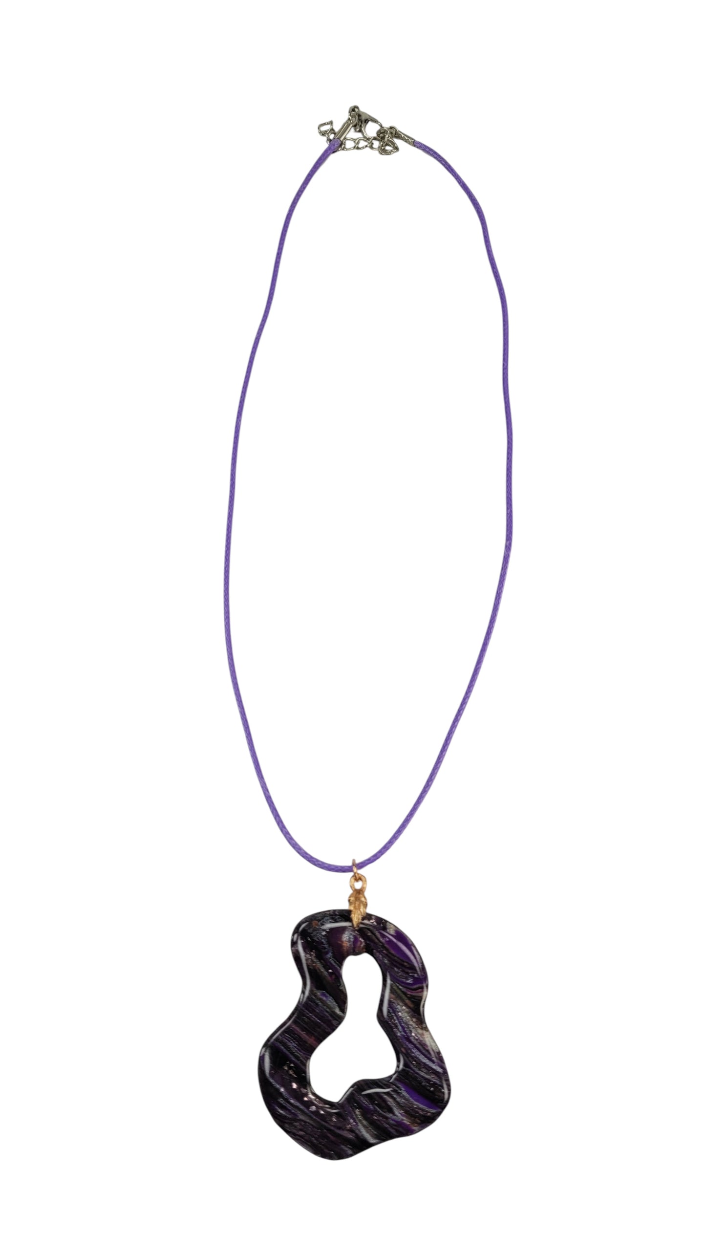 Deep violet and soft black DOUBLE-sided Necklace