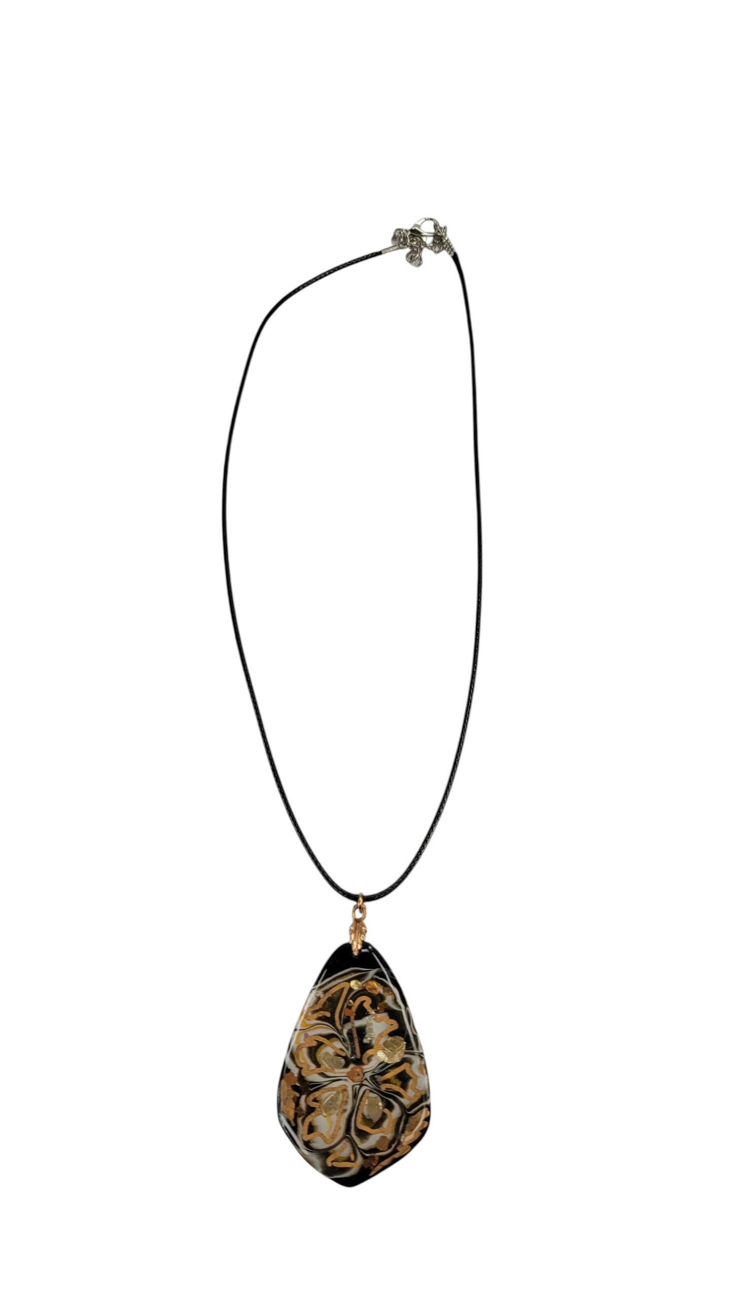 Intricate floral design copper tones delicate petals Necklace