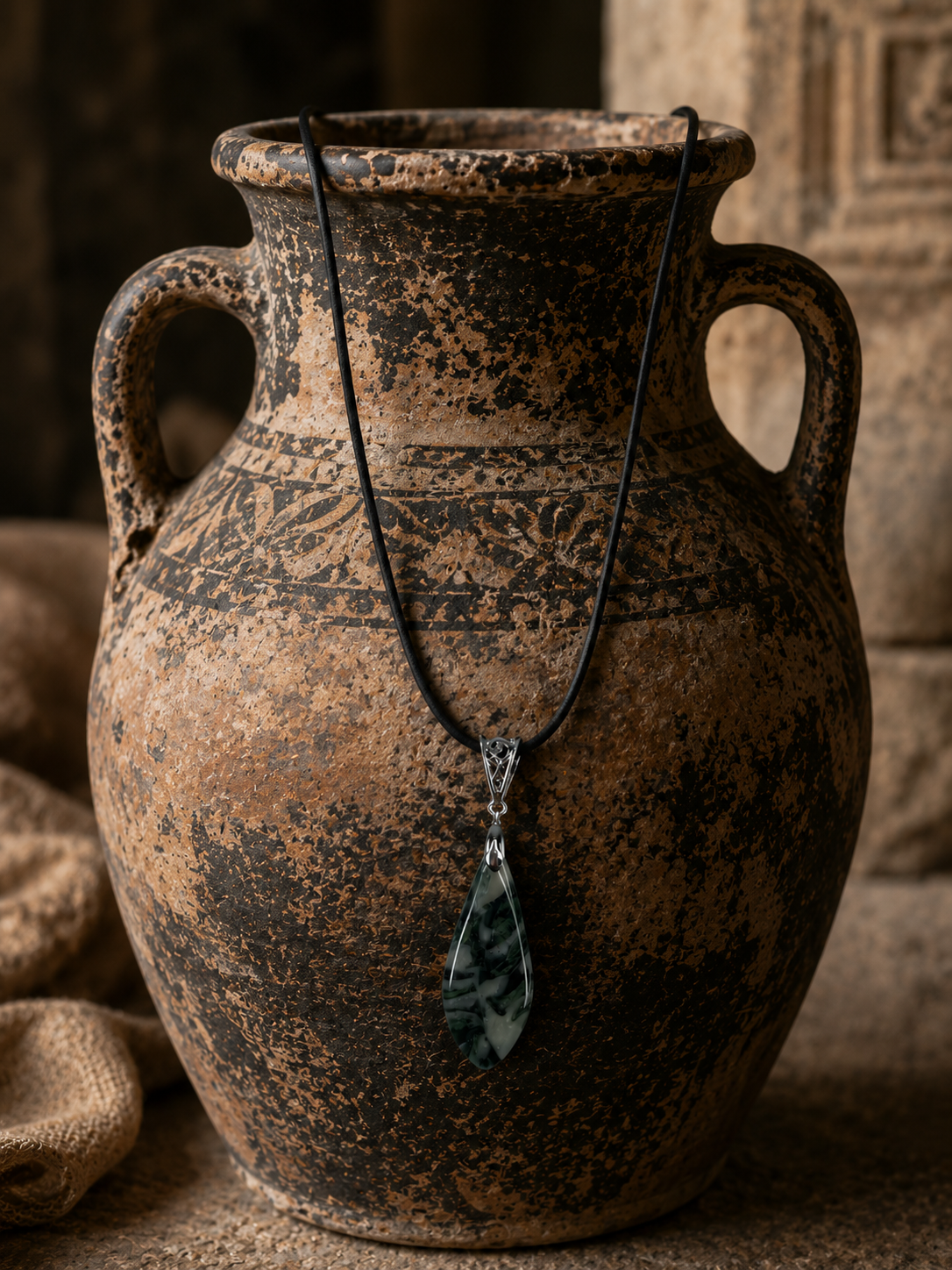 Deep green and translucent Necklace