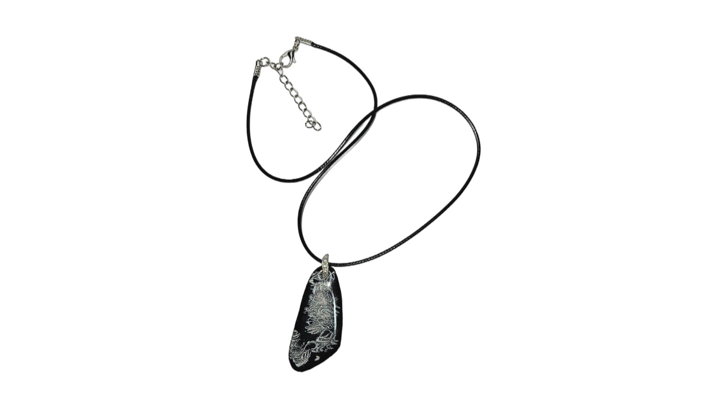 Black and silver abstract (#1) Necklace
