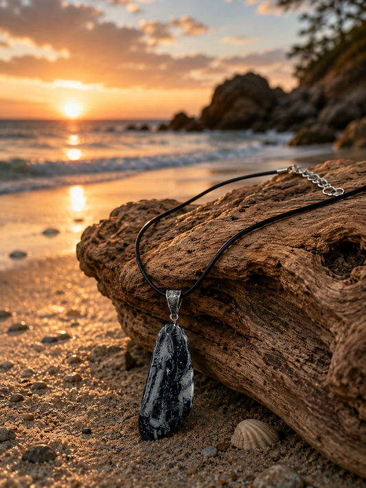 Subtle variations of charcoal and soft gray Necklace