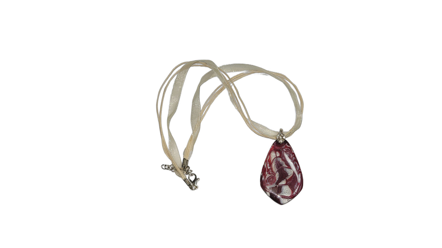 Red and silver Necklace