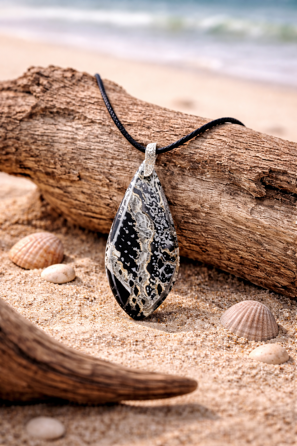 Modern with  snake-skin inspired pattern Necklace
