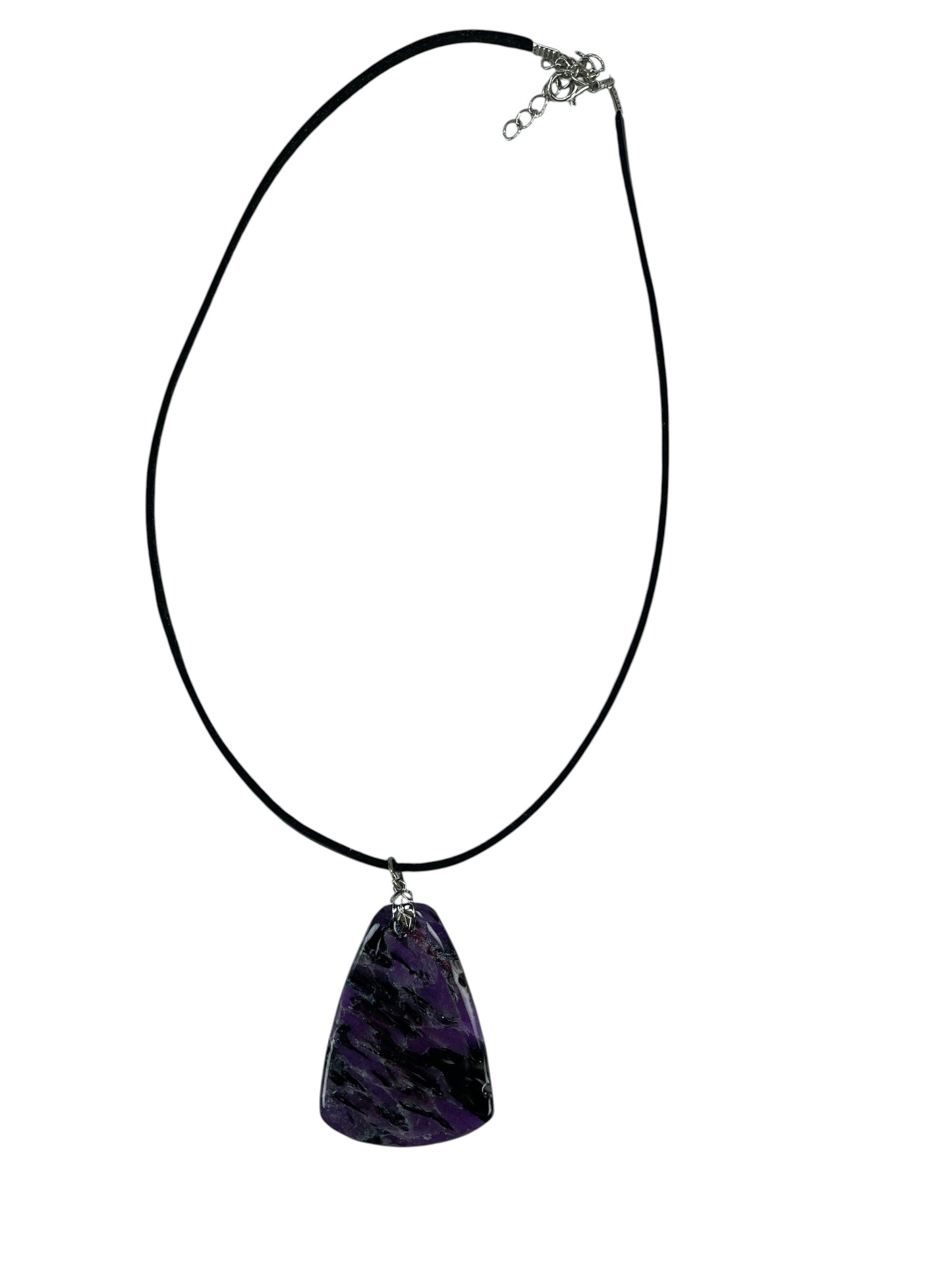 Shimmery light violet, black and silver DOUBLE-sided Necklace