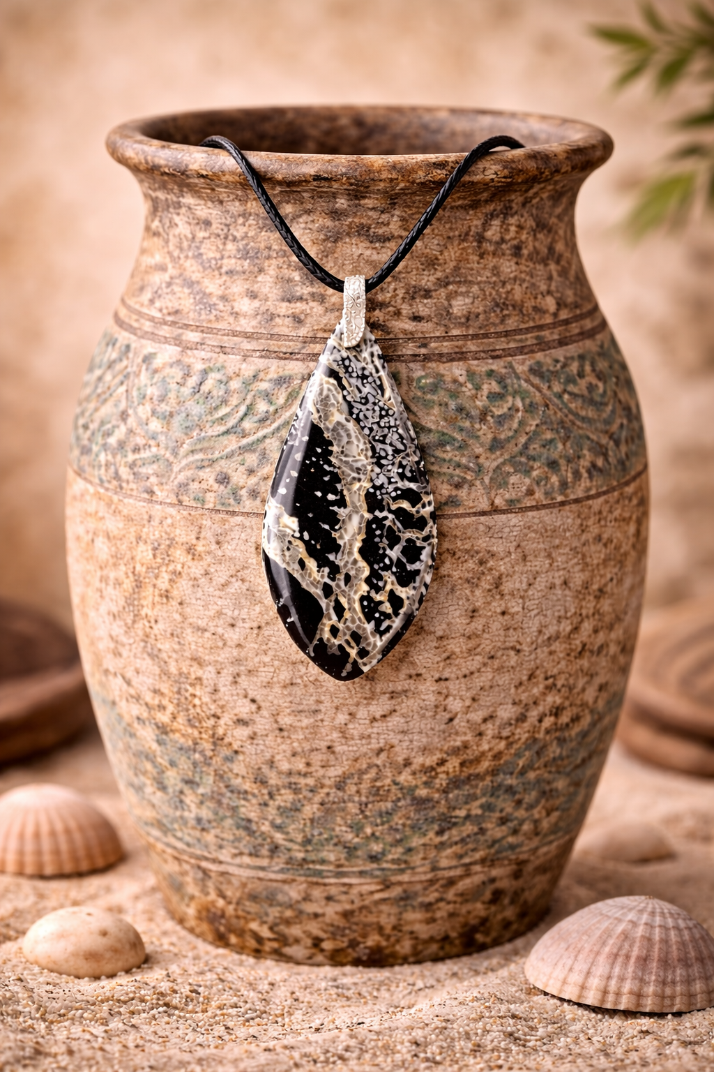 Modern with  snake-skin inspired pattern Necklace