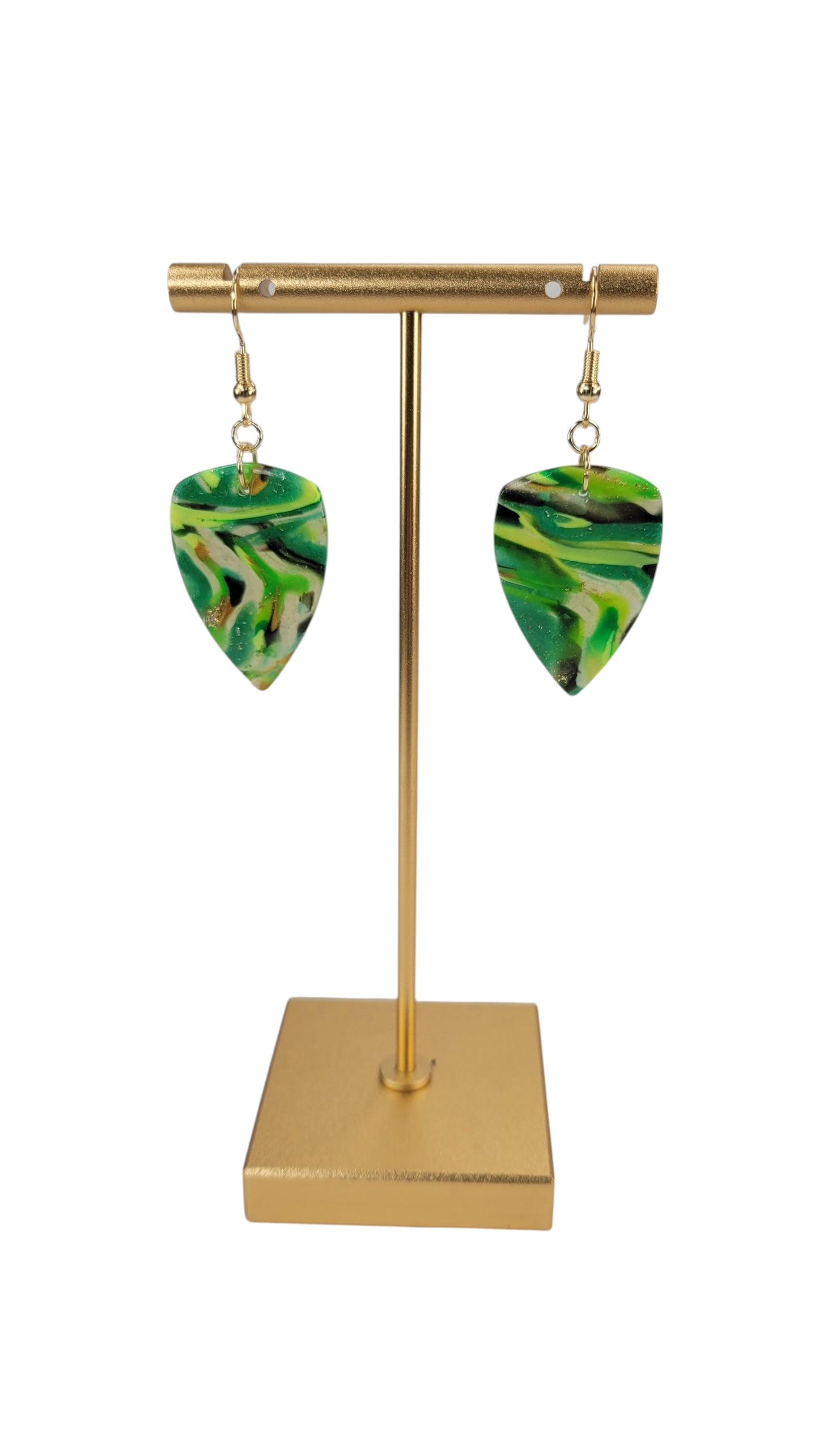 Green, emerald, and deep forest tones Earrings