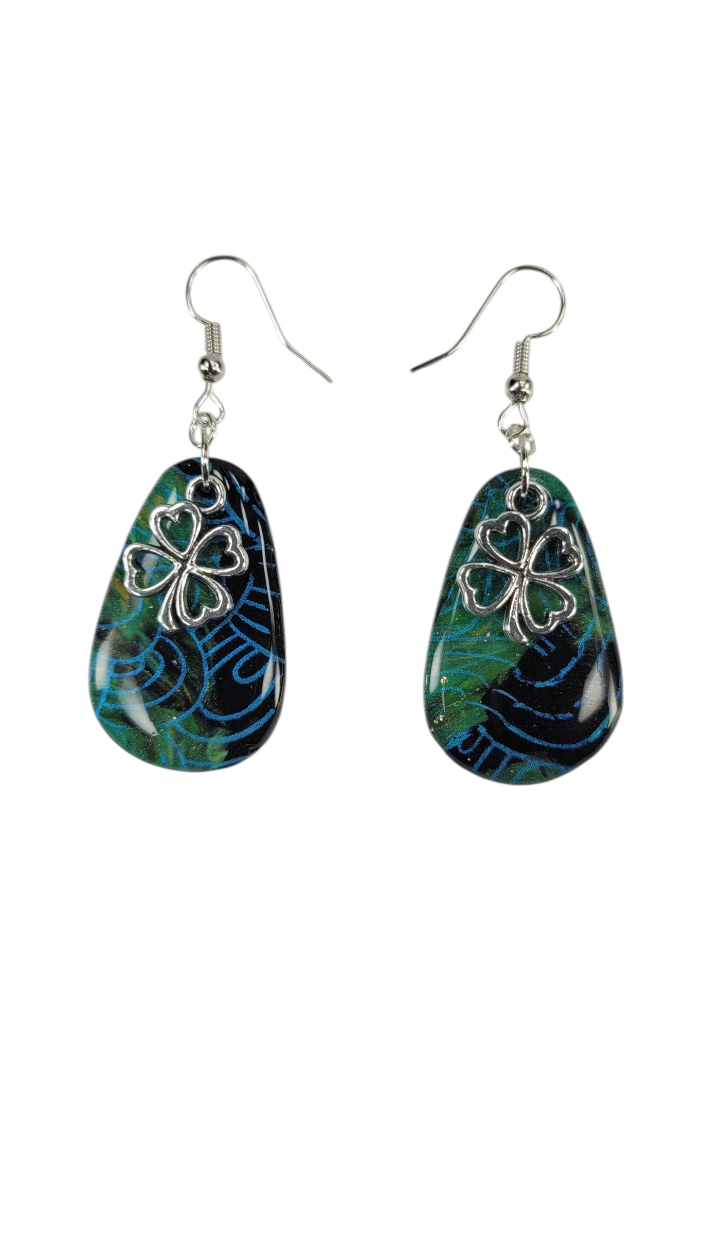 Softly rounded teardrop with lucky charms Earrings