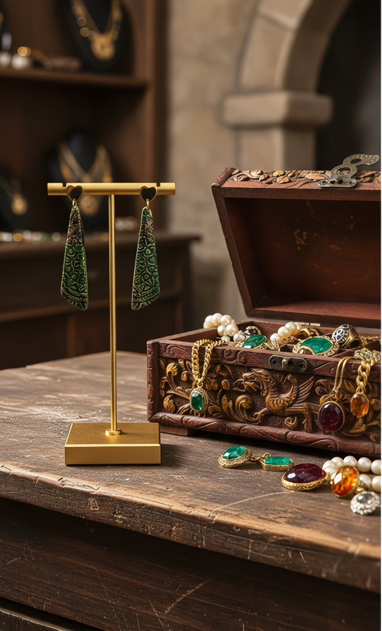 Long dramatic Earrings with posts
