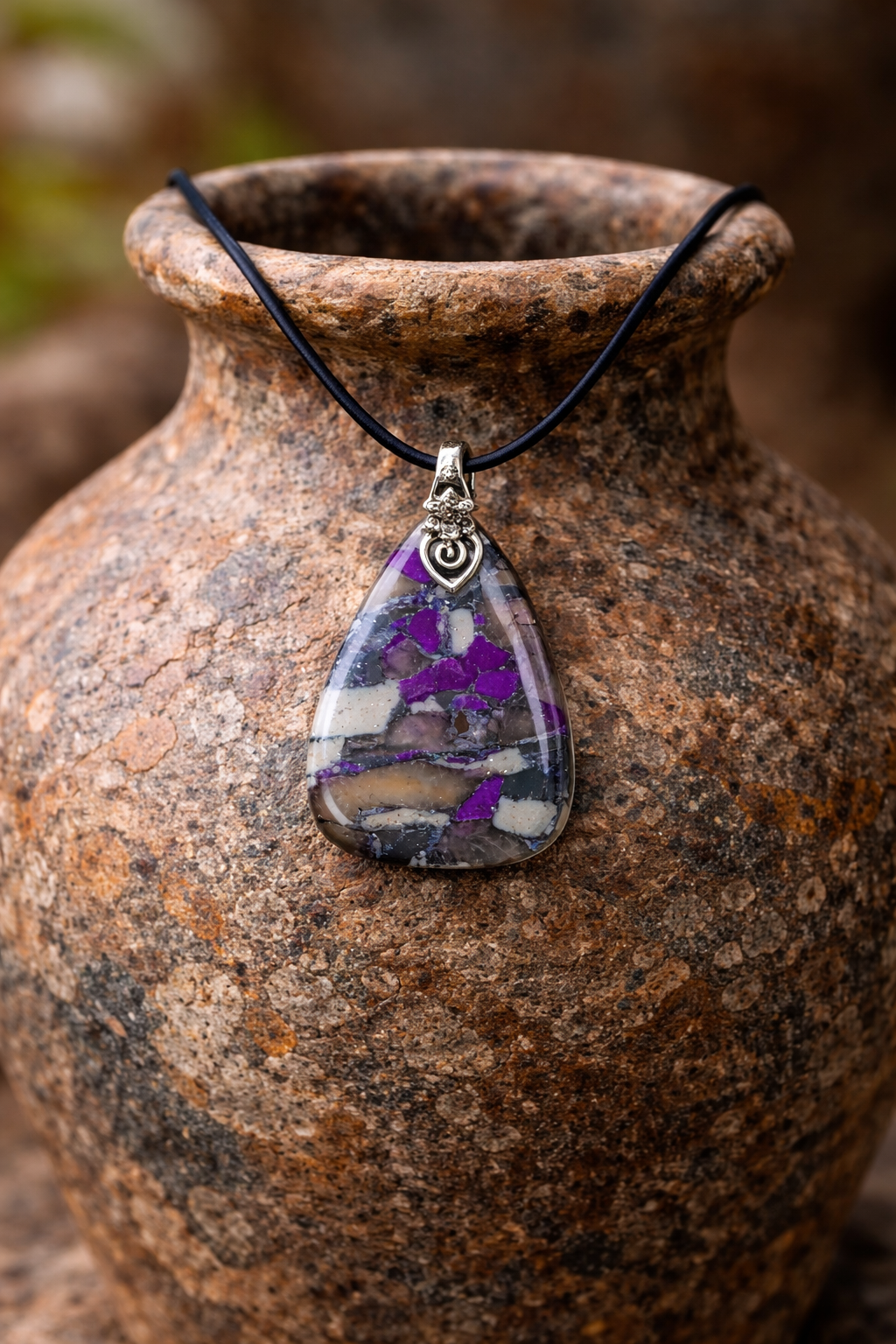 Vivid purple and translucent Necklace