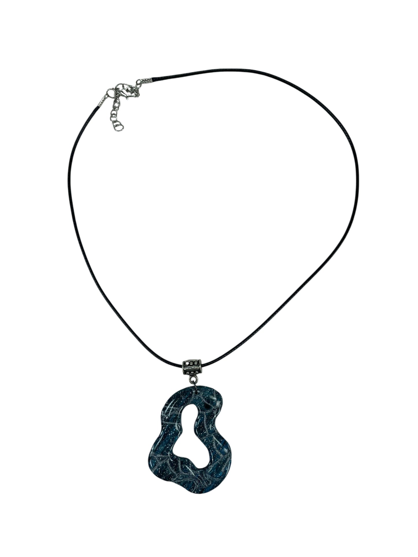 Blue and black free-form with opening Necklace