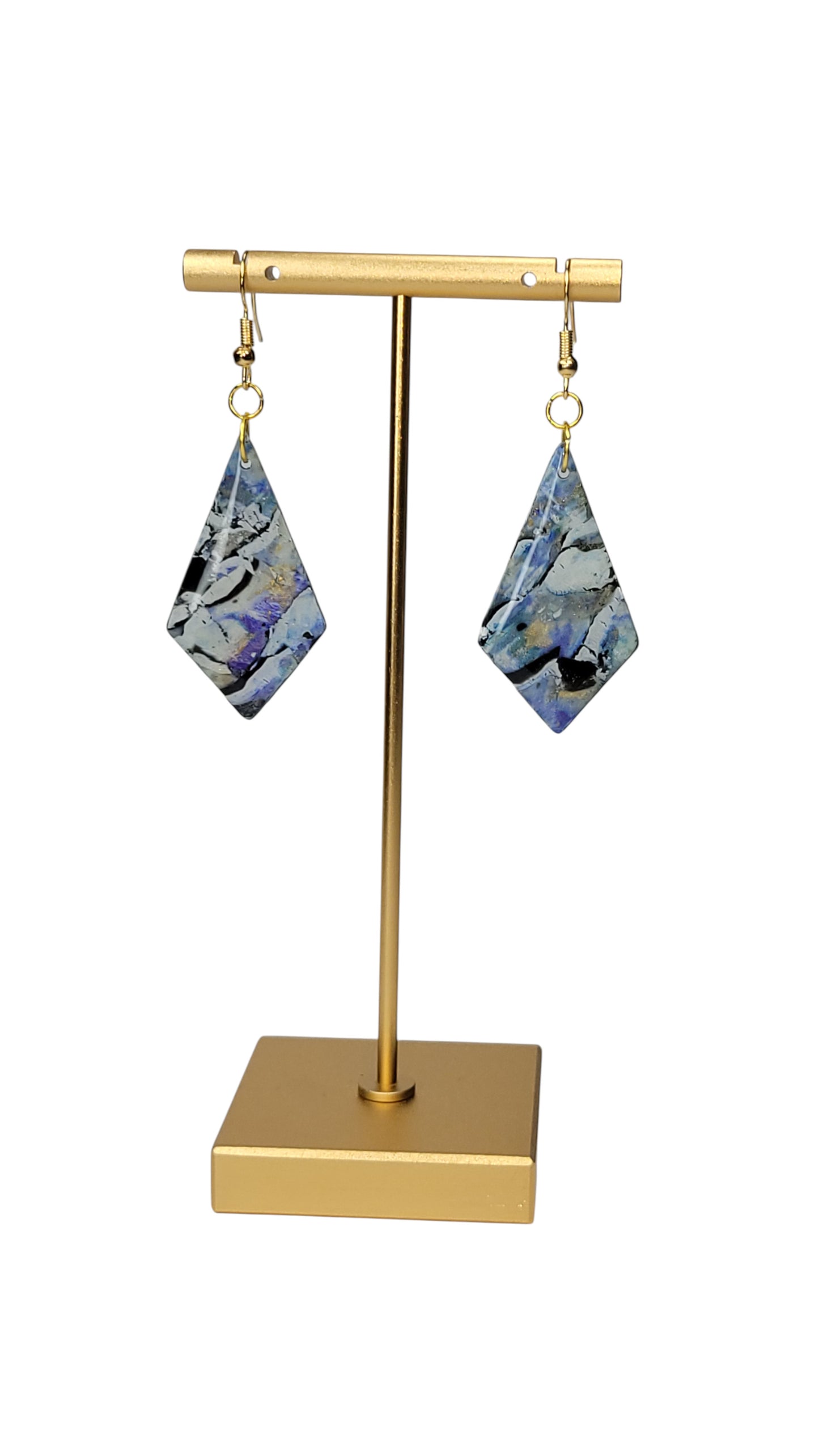 Softly faceted  marbled Earrings