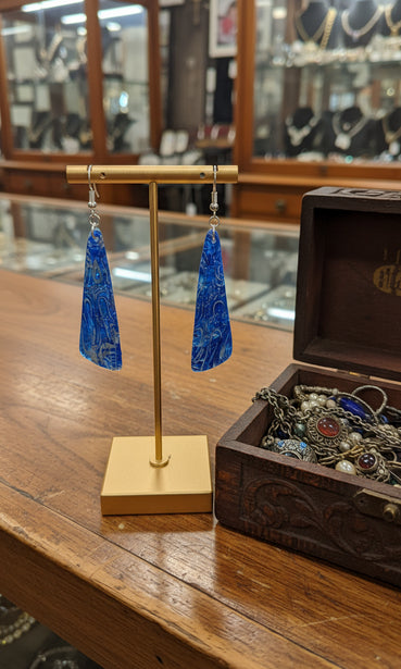 Long, slender cobalt blue drop Earrings