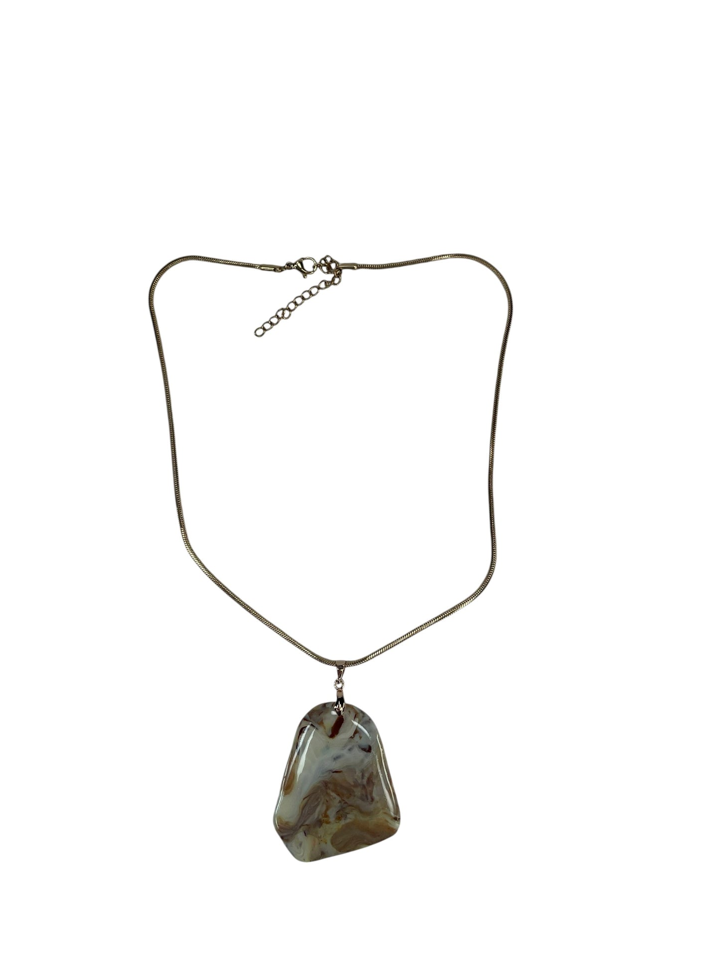 Marble brown and  smoky taupe elegant shape  Necklace