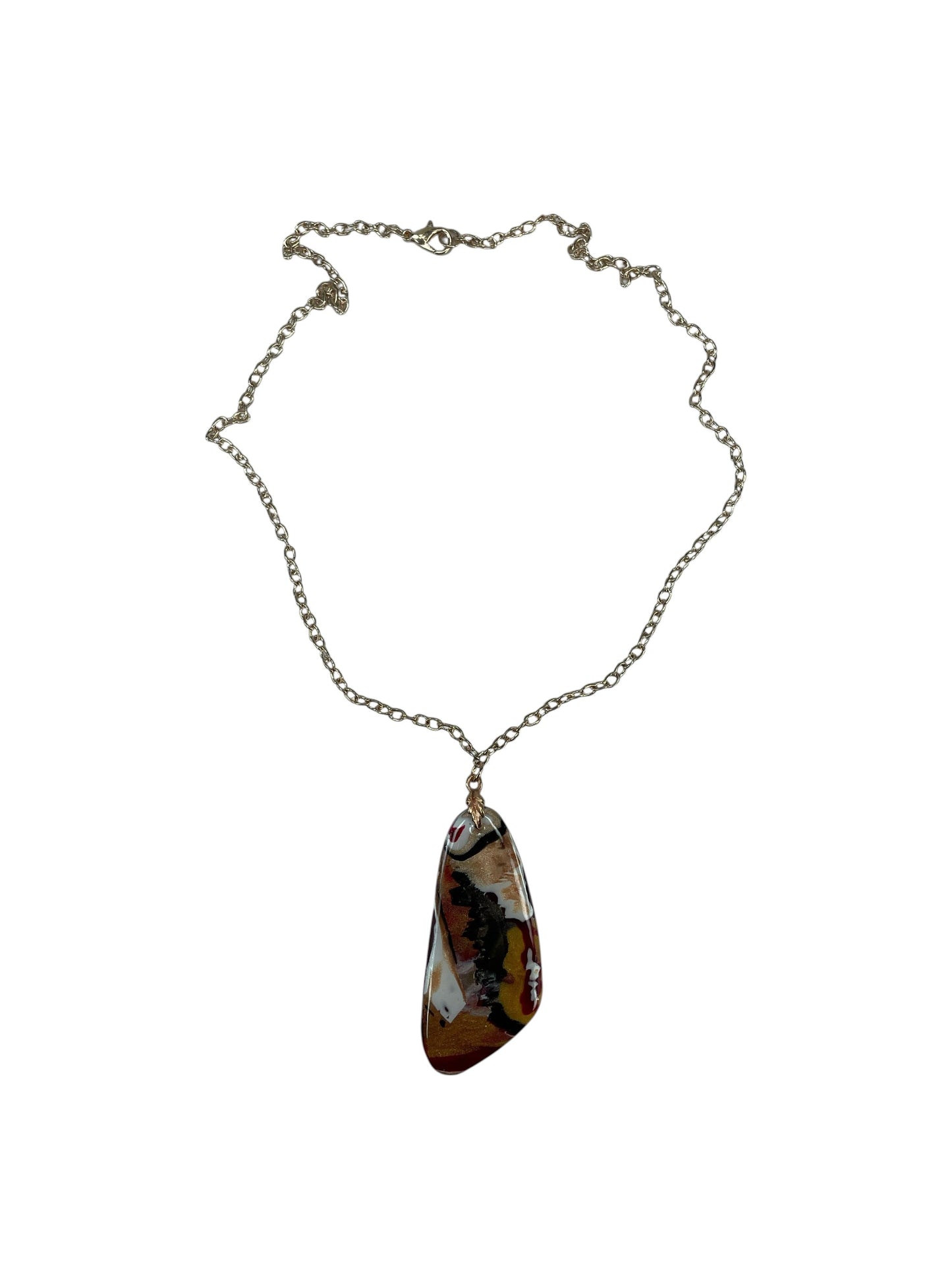 Warm earthy tones of caramel, deep brown, ivory shimmery Necklace