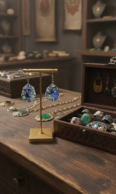 Faceted drops with organic presence Earrings