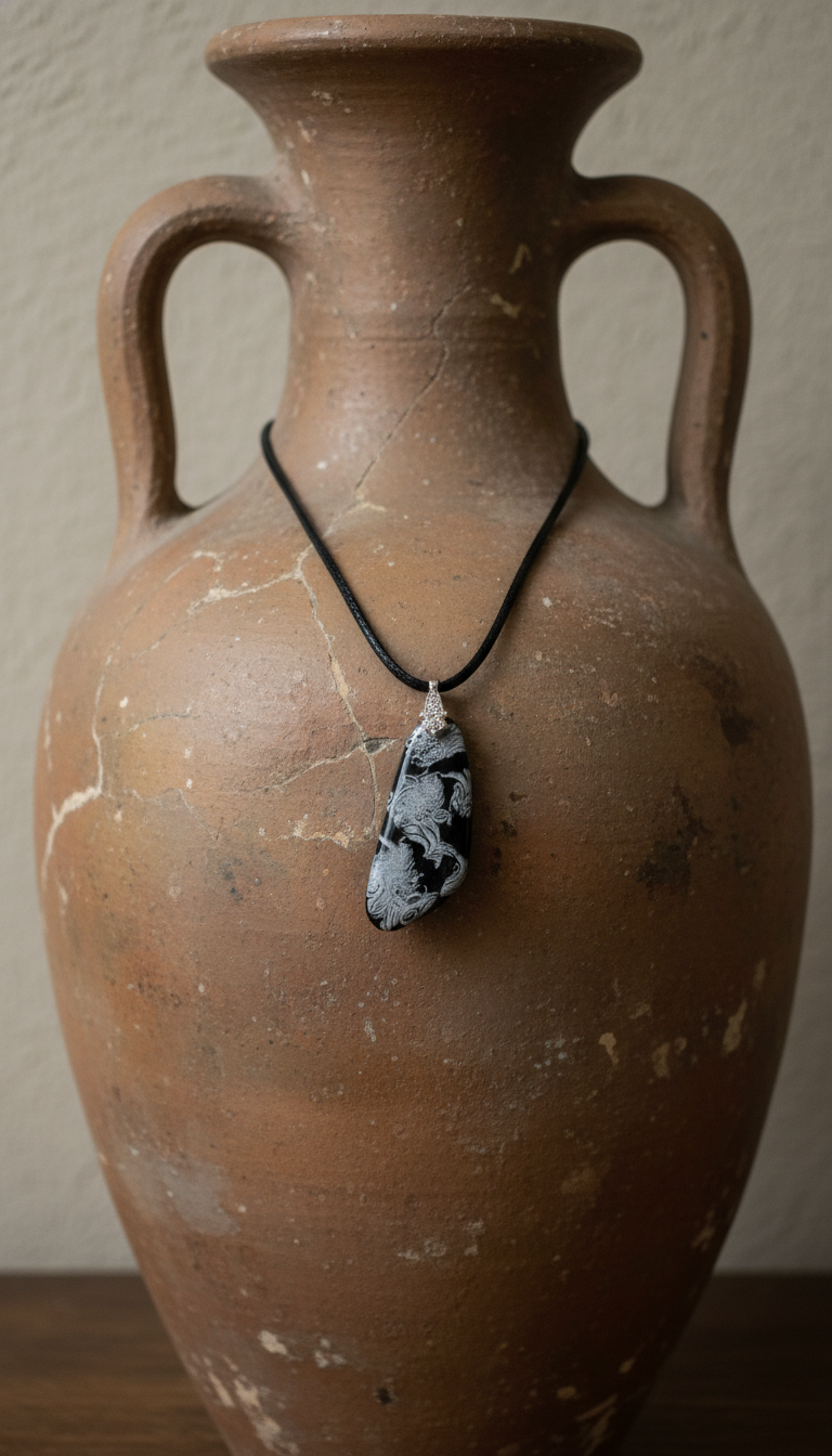 Black and silver abstract (#2) Necklace.
