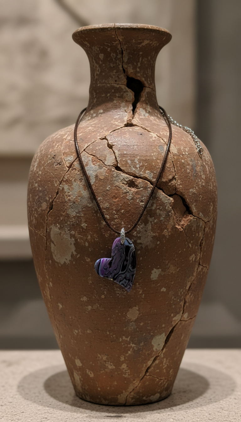 Abstract violet and lavender heart shape Necklace