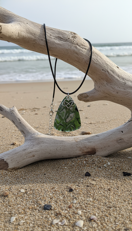 Light green and silver with cute charm Necklace