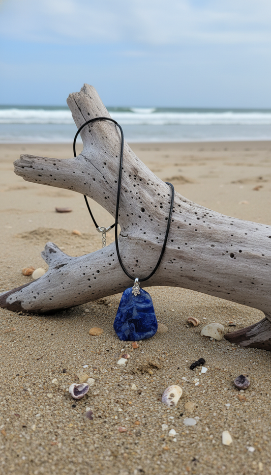 Blue translucent faux stone Necklace