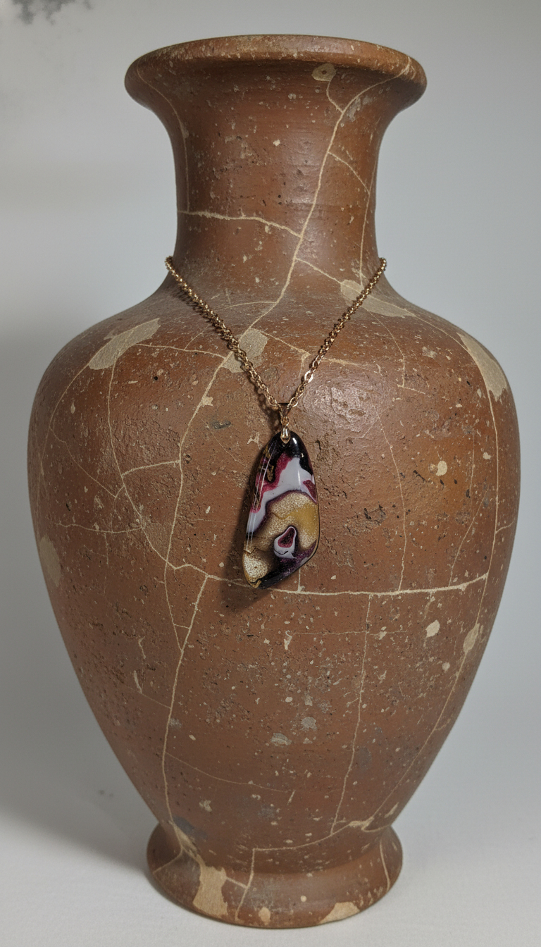 Soft golden abstract Necklace