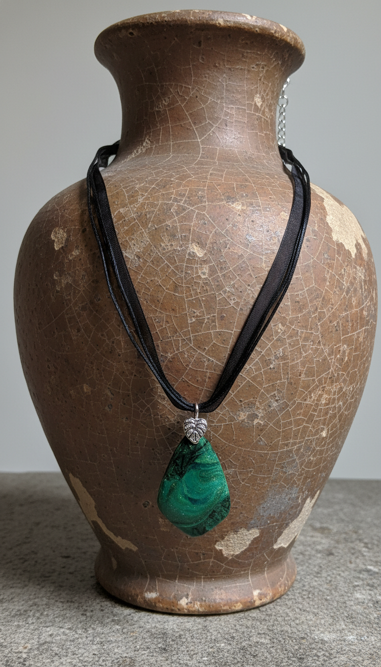 Green translucent abstract Necklace