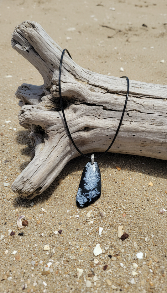 Black and silver abstract (#1) Necklace