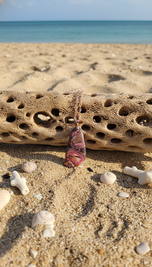 Very unique pink and gold Necklace