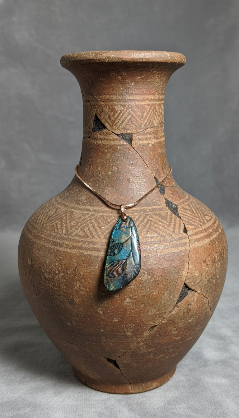 Rustic color leaf Necklace