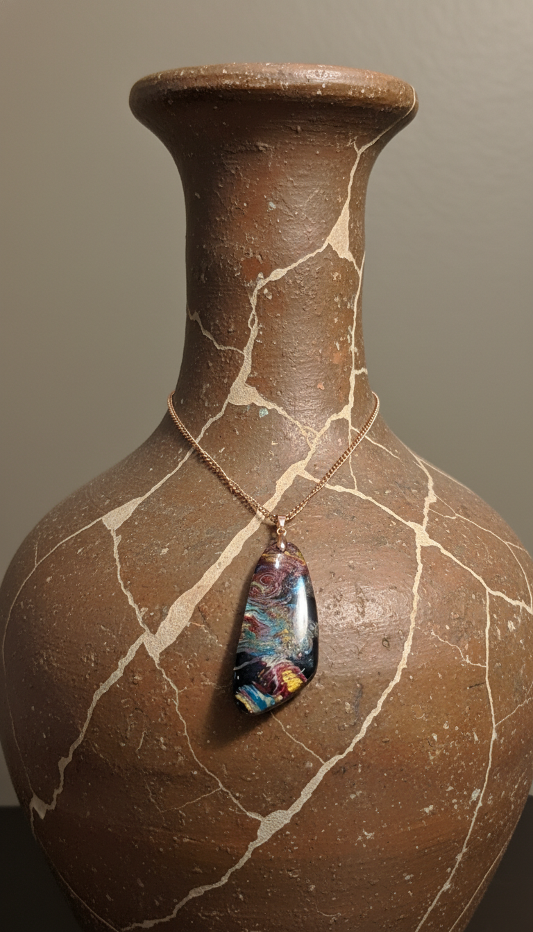 Multicolor on black Necklace