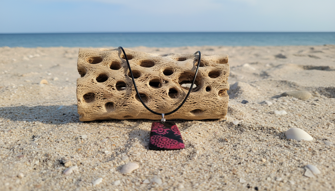 Pearly pink and black Necklace