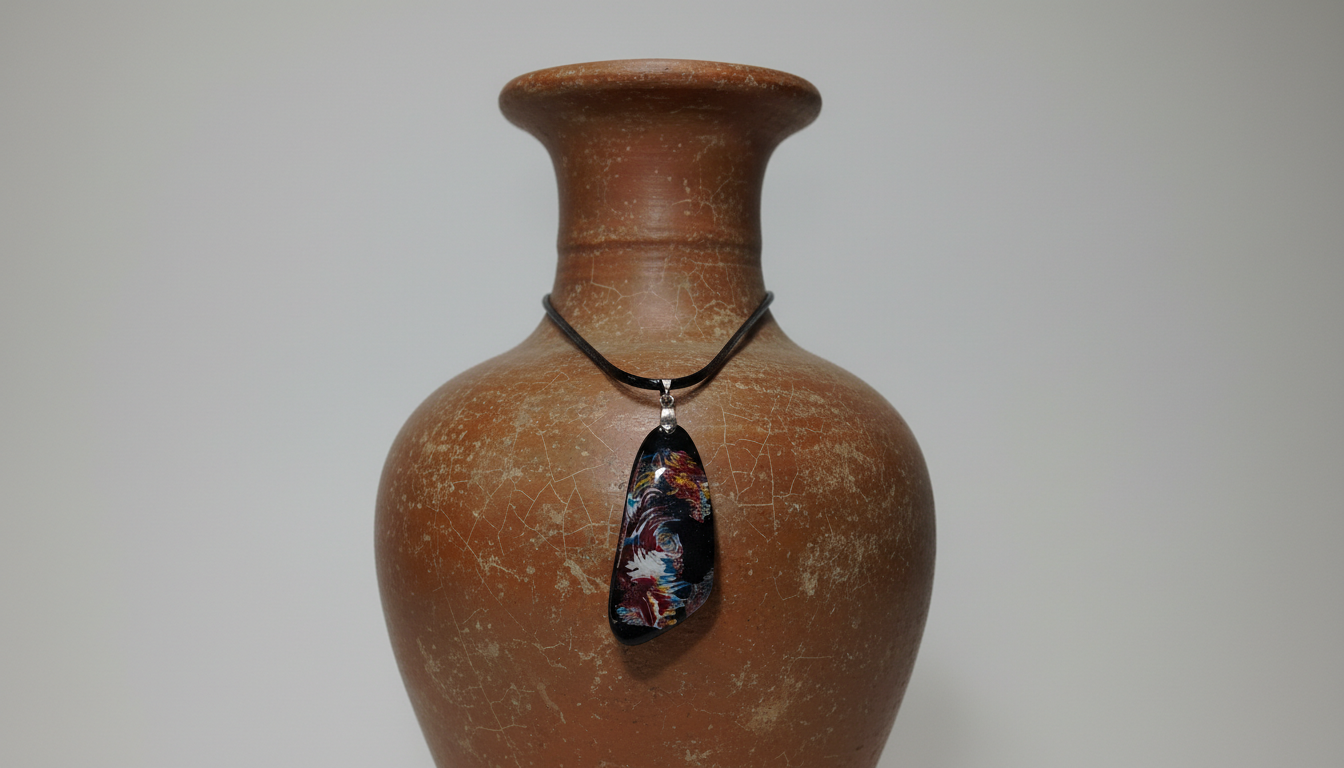 Multicolor on black unique Necklace