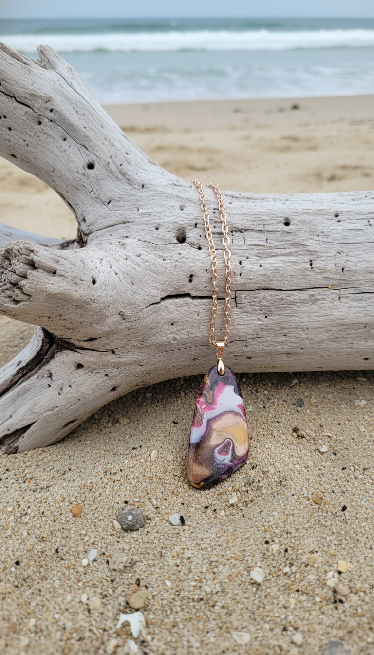 Soft golden abstract Necklace