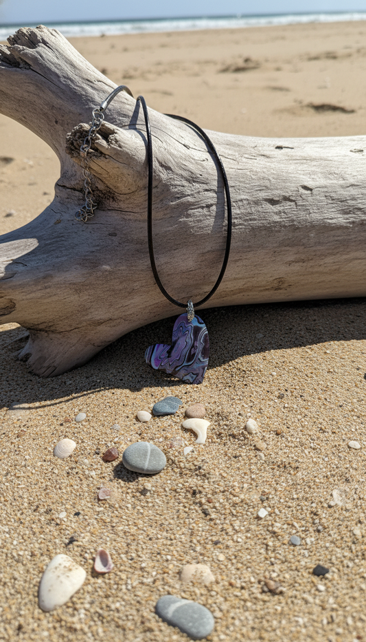 Abstract violet and lavender heart shape Necklace