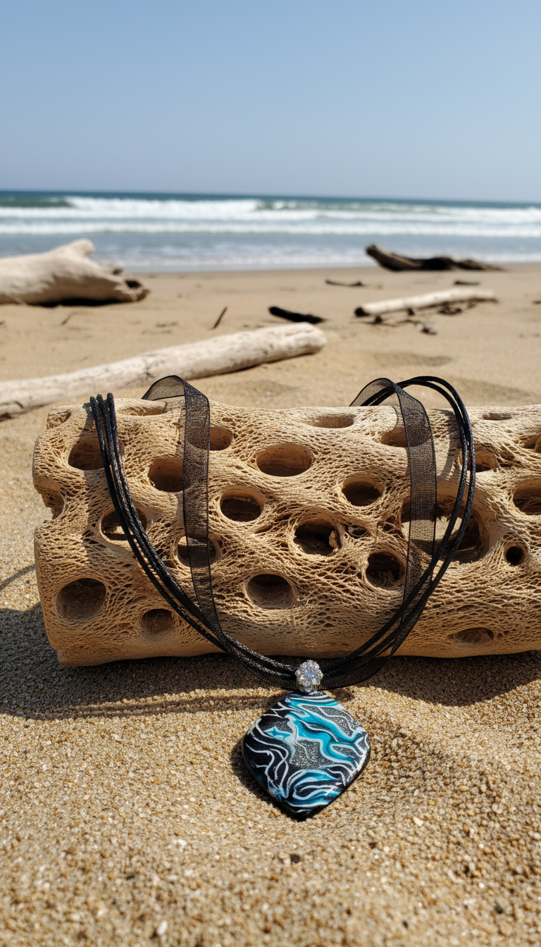 Blue with teal and silver Necklace