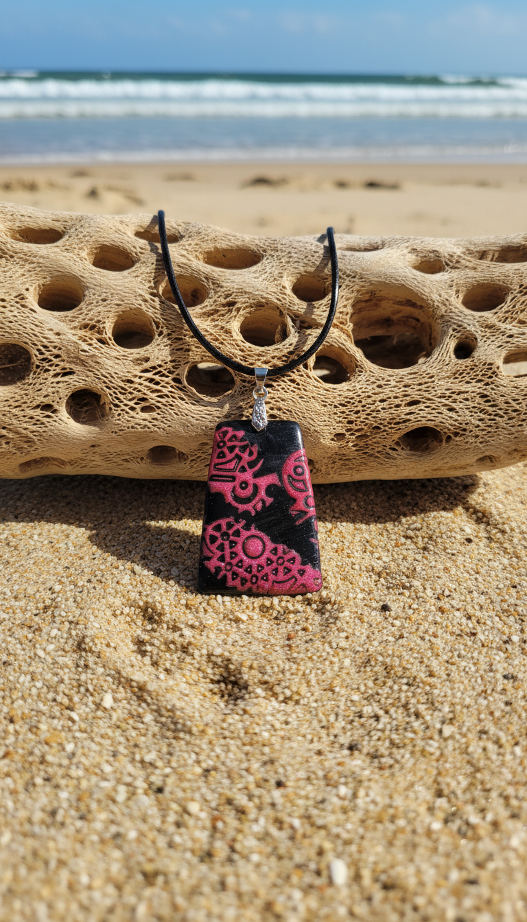 Pearly pink and black Necklace