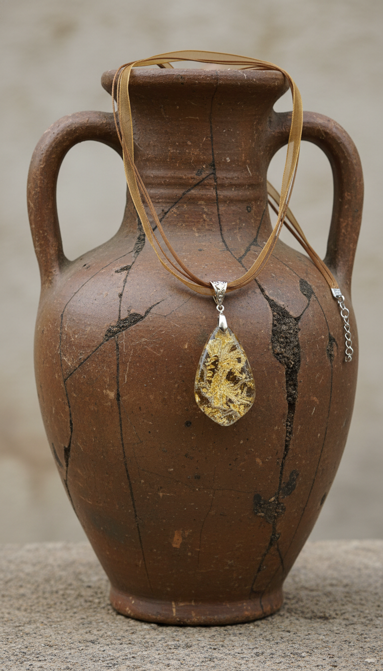 Golden abstract Necklace