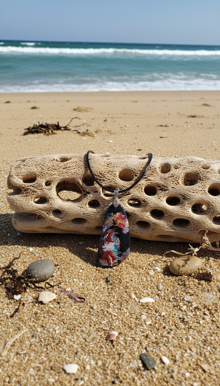 Multicolor on black unique Necklace