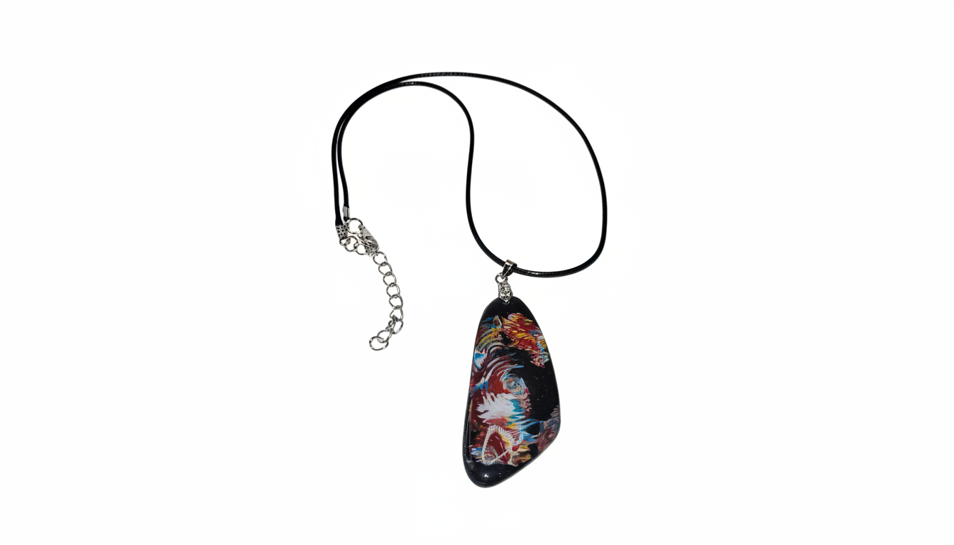 Multicolor on black unique Necklace
