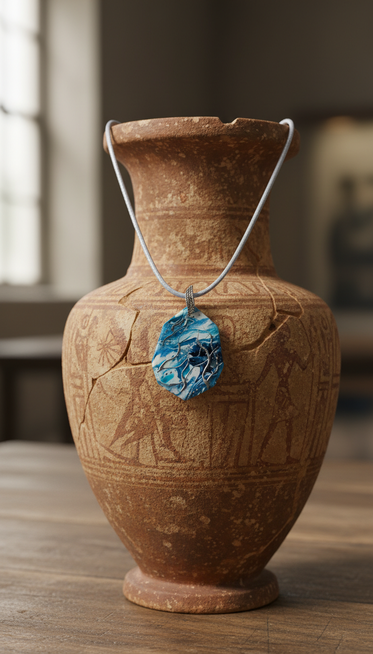Blue and silver Necklace