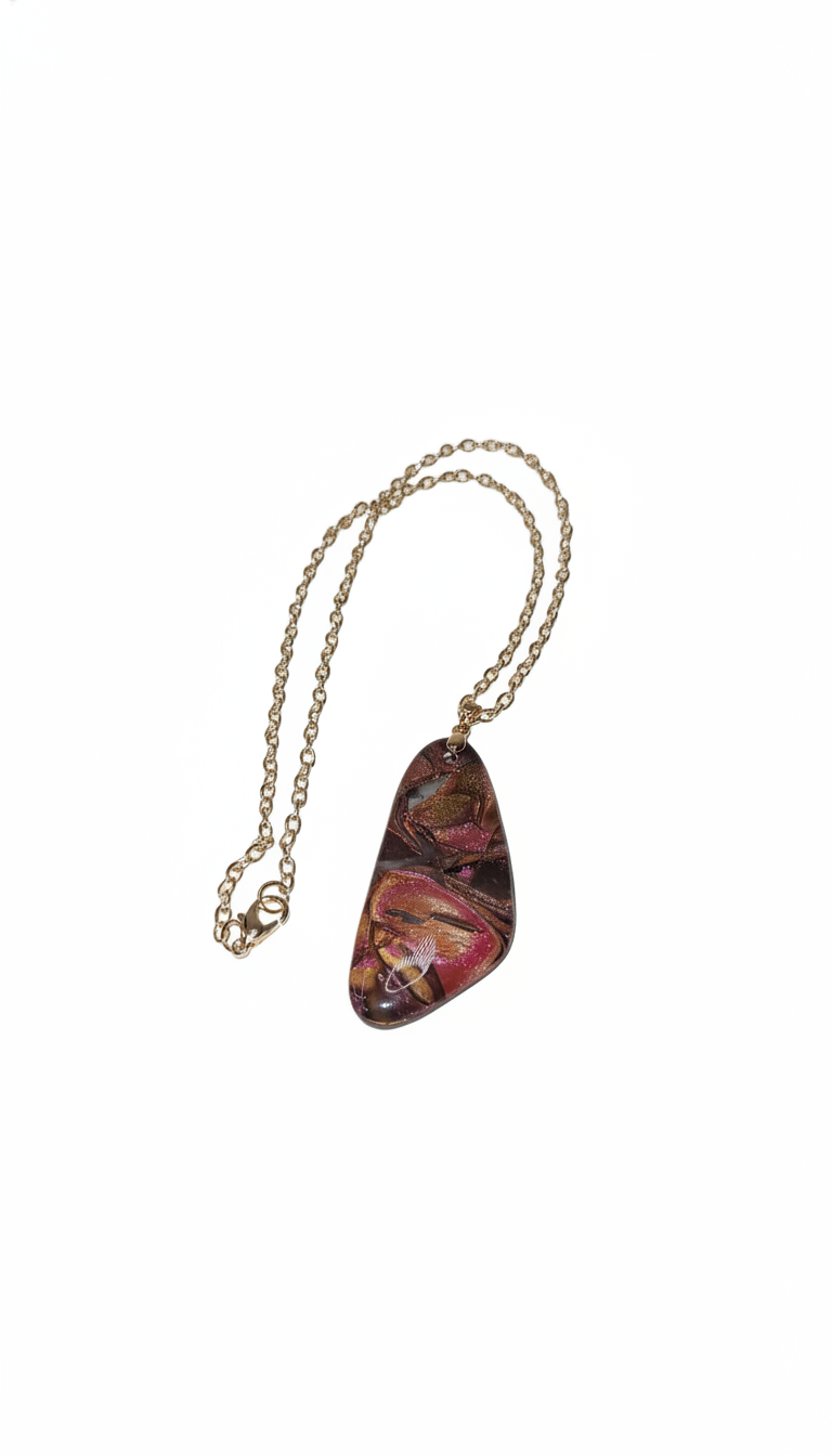 Very unique pink and gold Necklace