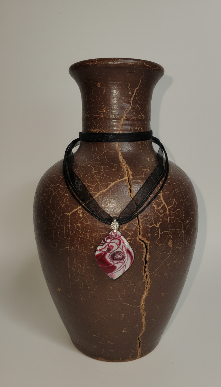 Red and pearl white Necklace