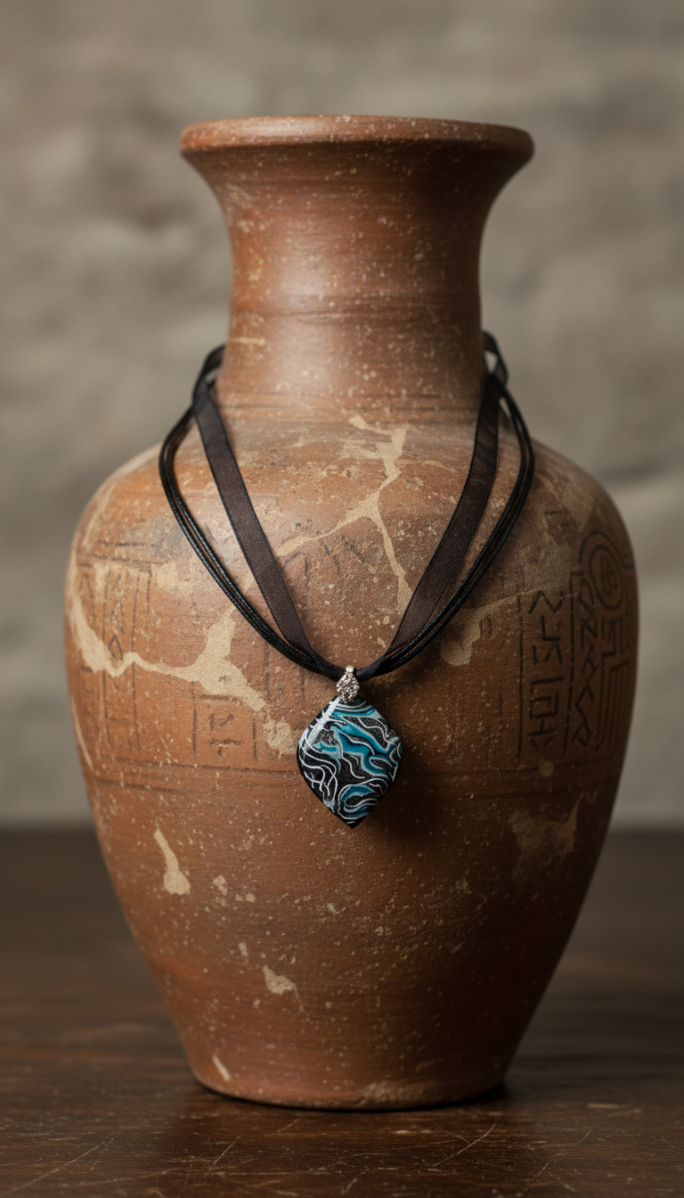 Blue with teal and silver Necklace