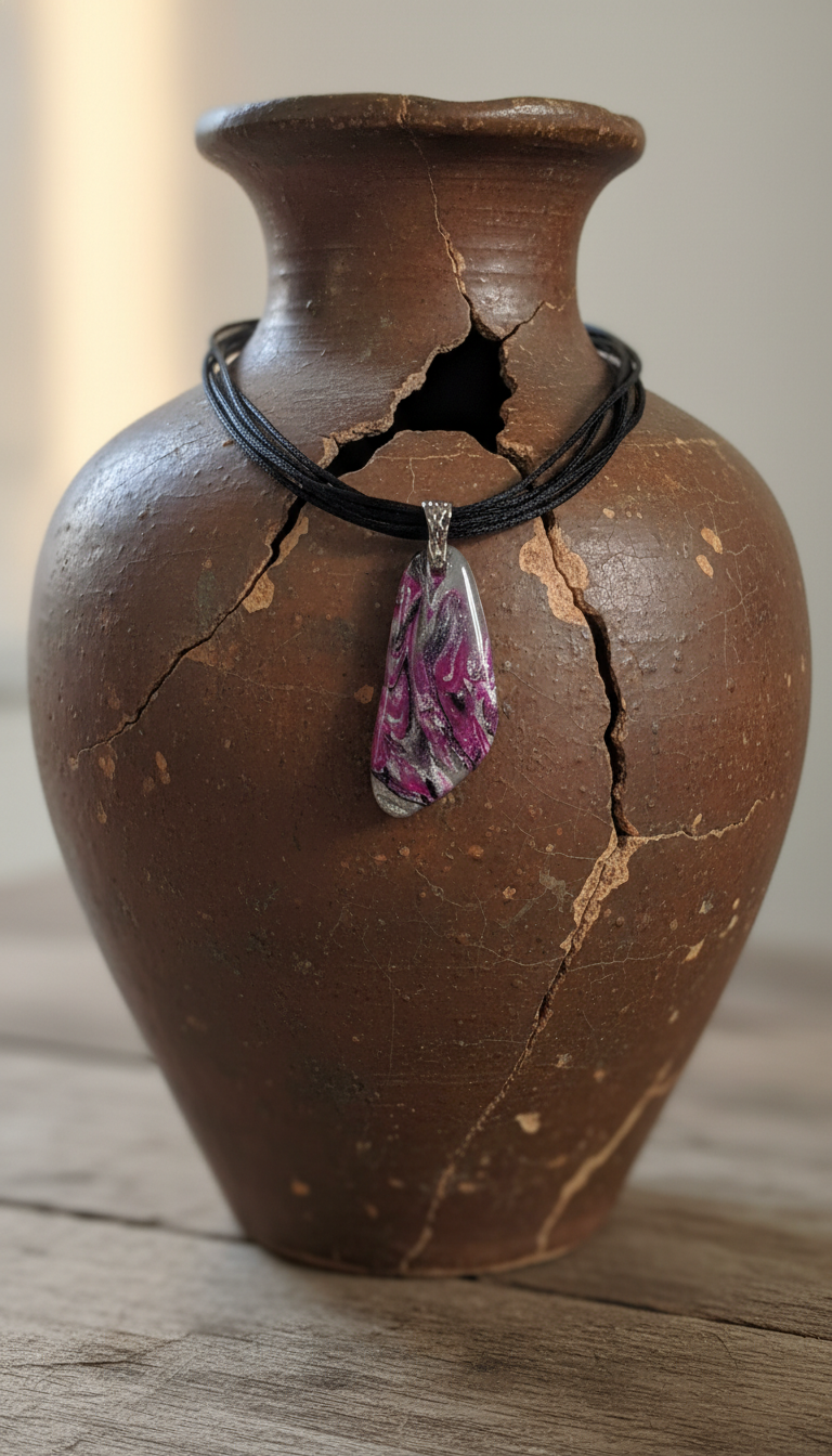 Wine and translucent Necklace