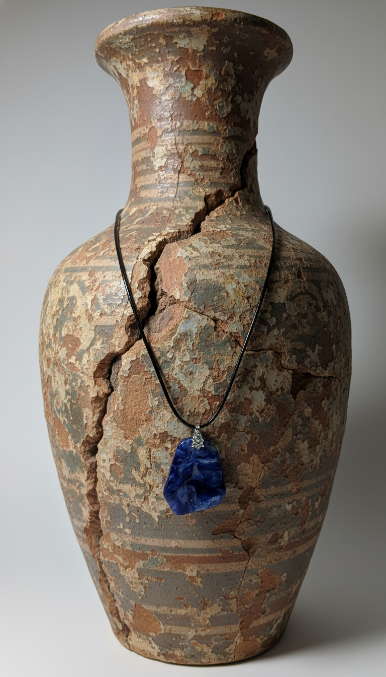 Blue translucent faux stone Necklace